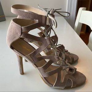 Nude strappy heels